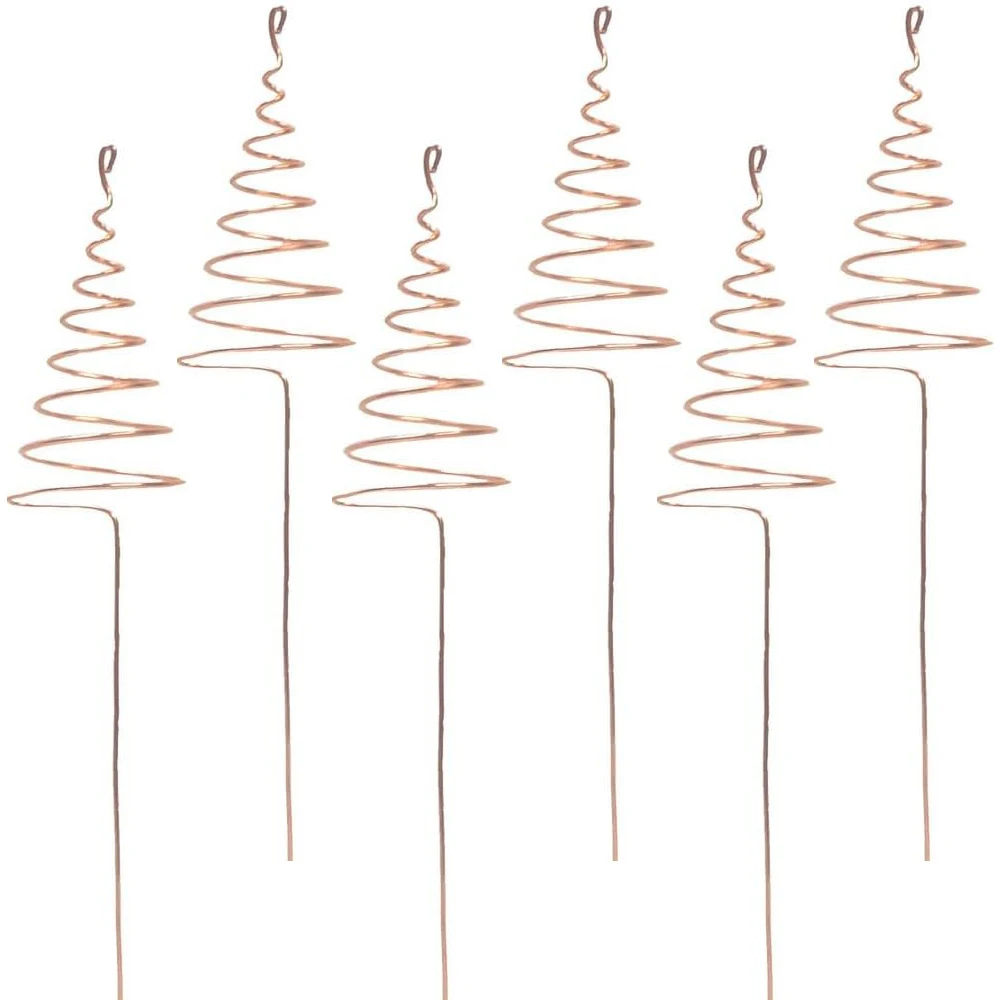6 Pcs Electroculture Plant Stakes Pure Long Copper Garden Stakes Electro Culture Spiral Rods For Growing Support Outdoor Flower