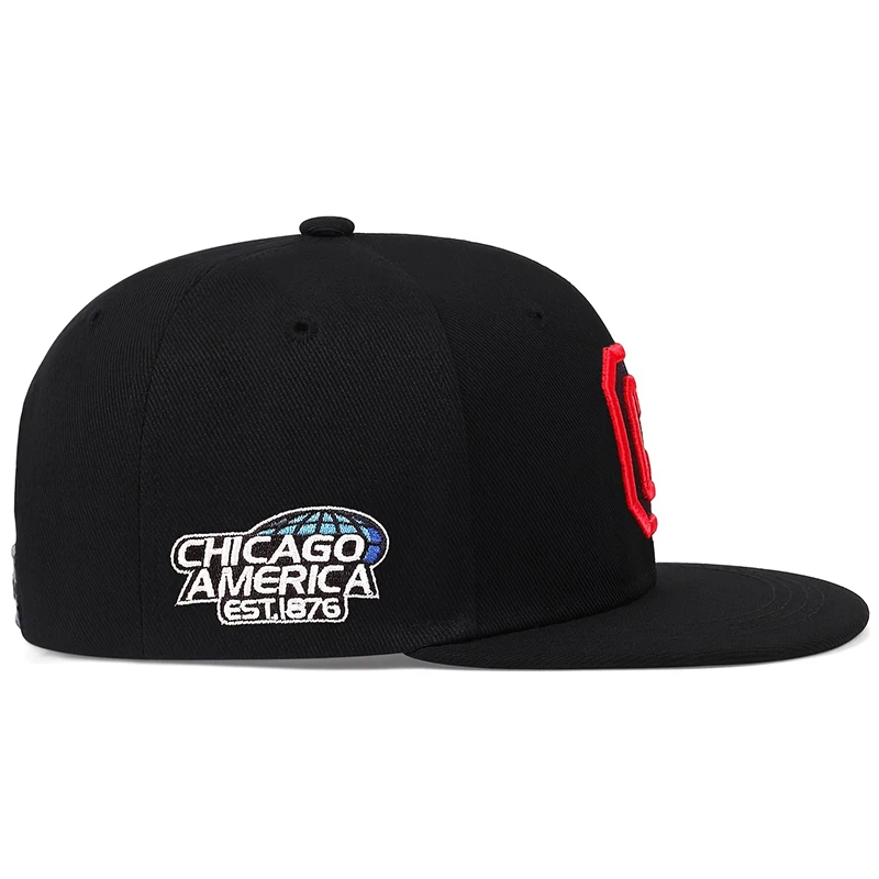 1 pieza Unisex Bordado de letras LATERAL CHICAGO Hip Hop Sombrero al aire libre Protector solar ajustable Sombrero de ocio Primavera Otoño Viajes Vacaciones