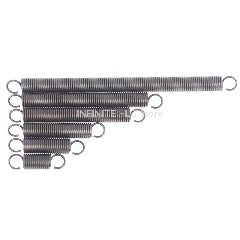 10 Pcs With Hook Length 30mm To 1200mm Wire Dia 1.0mm Tension Spring Stainless Steel Extension Spring