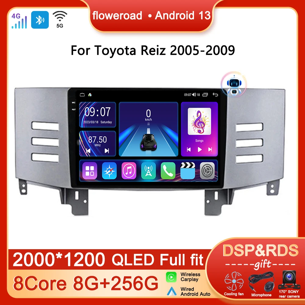 

Car Radio Multimedia Player Android For Toyota Reiz Mark X 2005-2009 Navigation GPS Stereo 2 DIN Apple Carplay Autoradio 4G WIFI