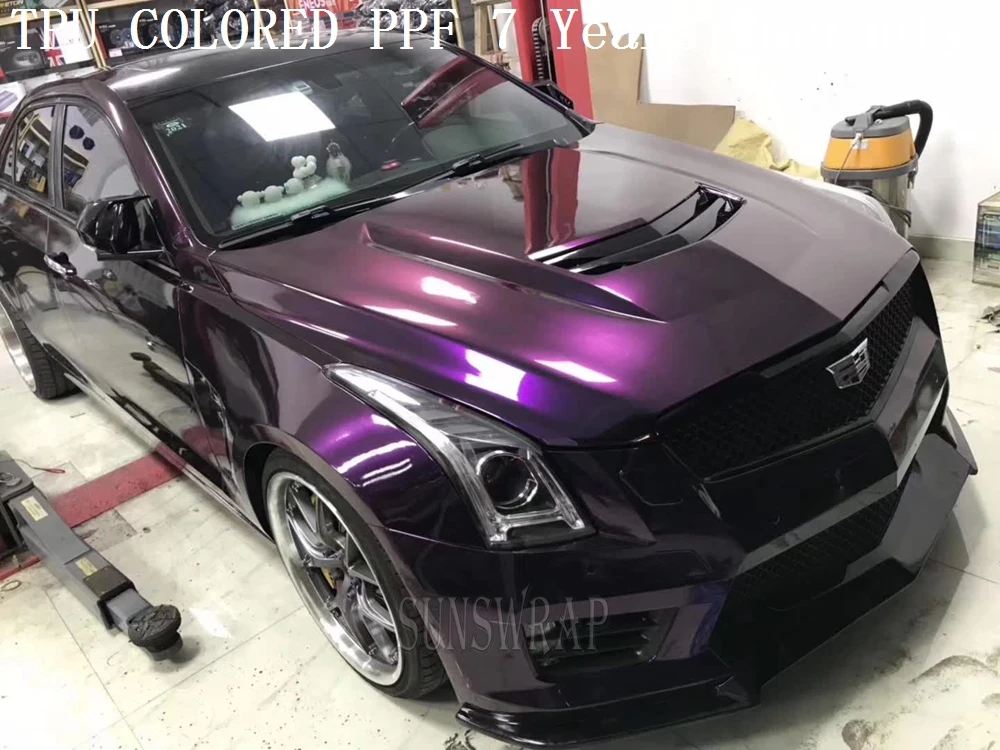 

Black Phantom Purple Metallic TPU COLOR PPF Car Paint Protection Film Self-Healing Anti-Scratch for Luxury Cars Yacht Sedan SUV