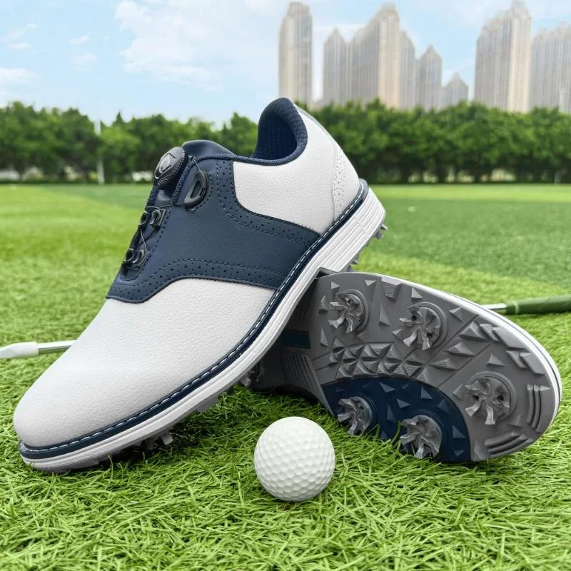 

Spring 2026 Men Golf Training Shoes Comfortable Athletic Shoes Mens Anti Slip Spikes Golf Shoe for Man Leather Golf Sneakers