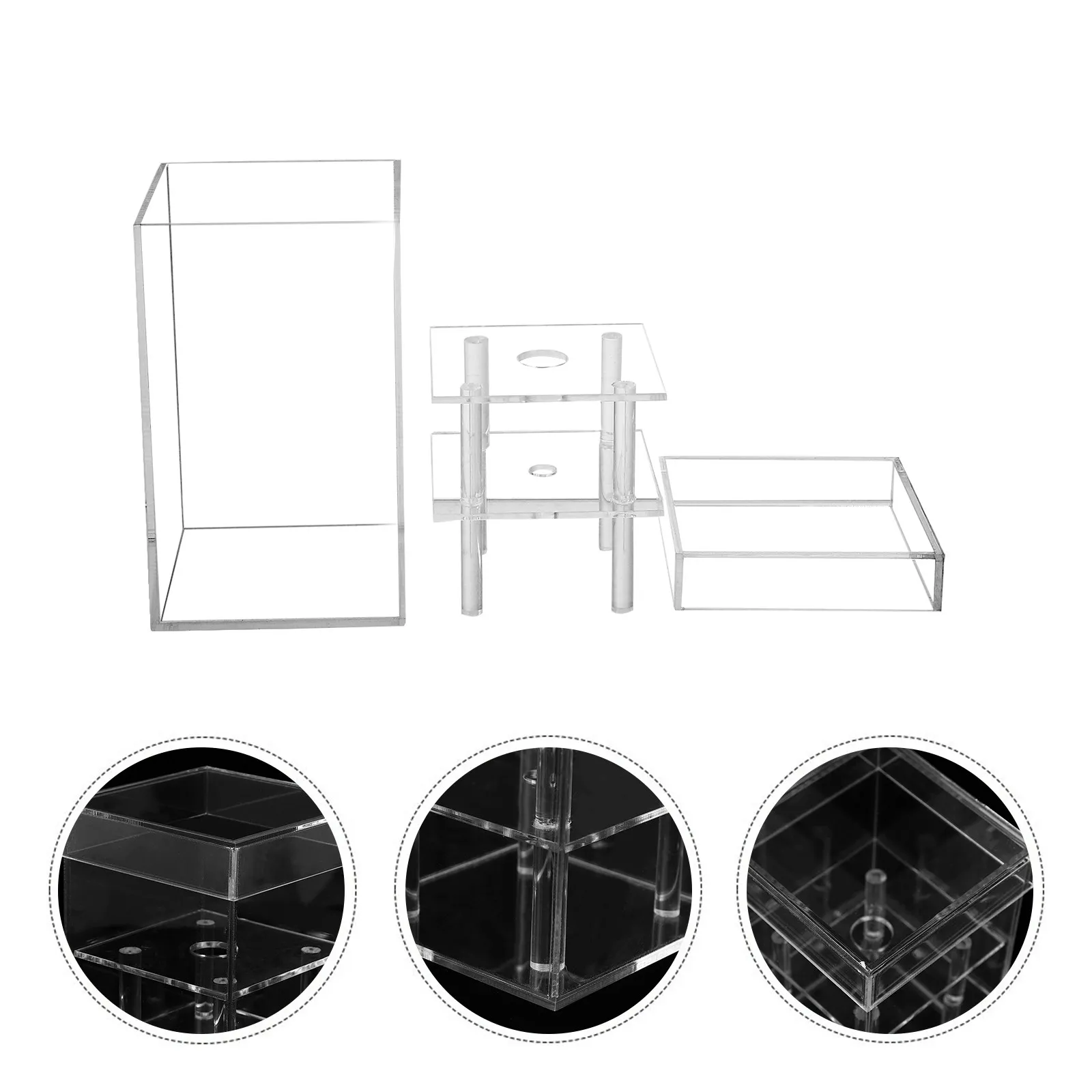 

1 шт. акриловая коробка для цветов, прозрачный пустой держатель для стабильного хранения живых или искусственных цветов, декоративный подарок своими руками для близких, праздничный подарок