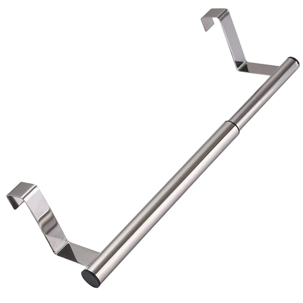 

Telescopic Towel Rack under Desk Cable Management Tray Standing Versatile over Cabinet Holder Bar Coat Hanger