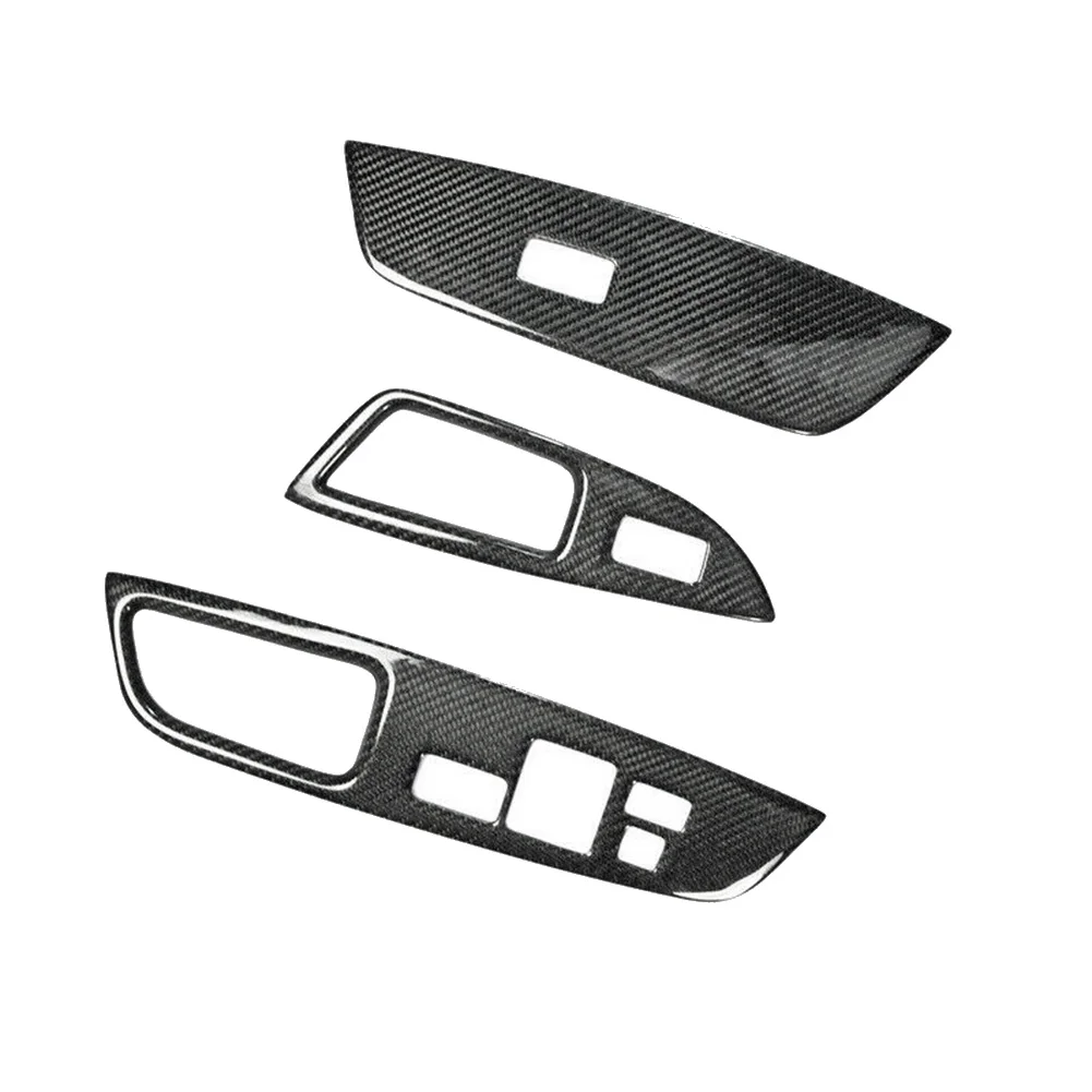 

3Pcs for Hyundai Veloster 2011-2017 Carbon Fiber Window Lift Switch Button Panel Cover Trim Interior Decoration