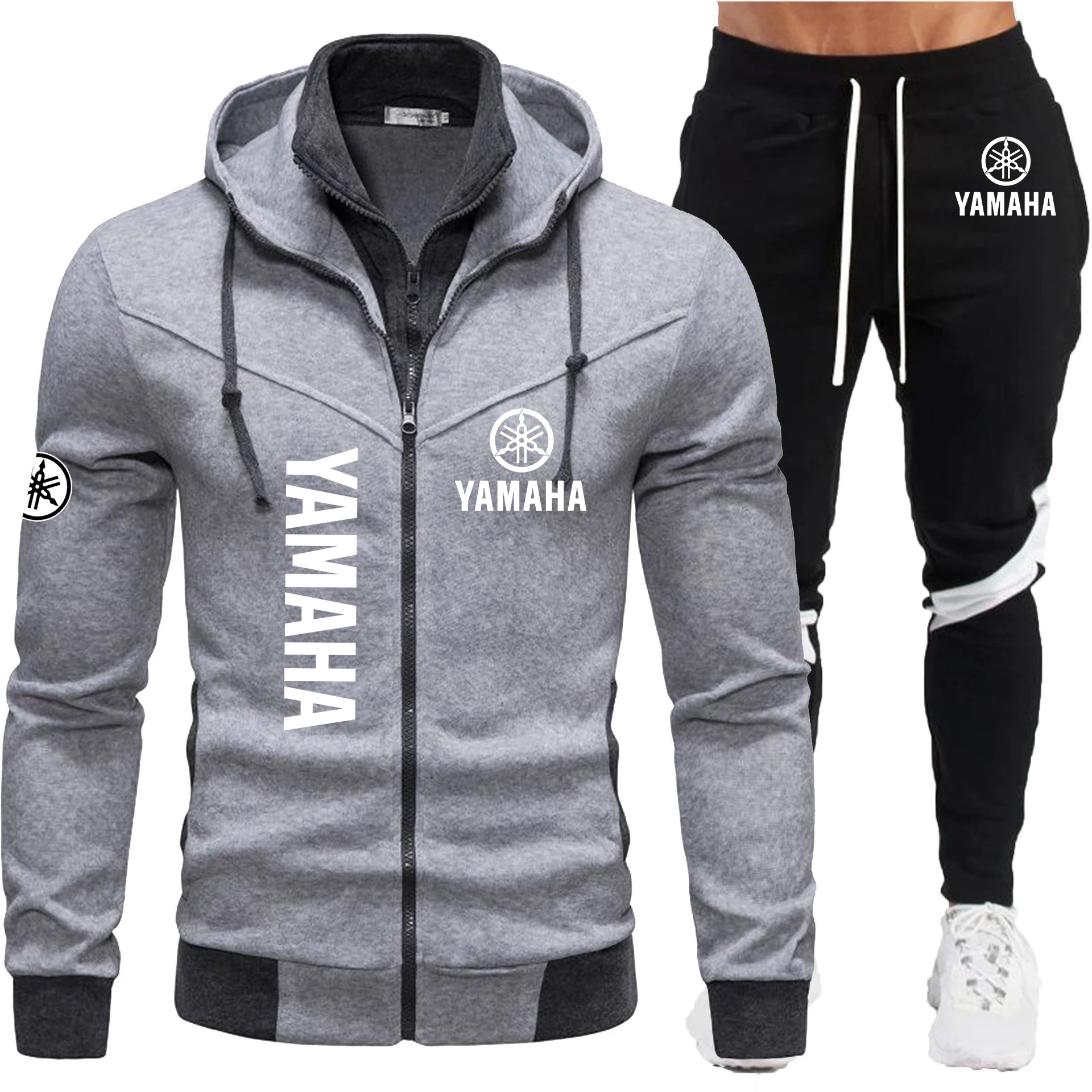 

2026 Yamaha logo Men's Hoodie Fashion Jogging Leisure Solid Color Hoodie Cardigan Hoodie Men's New Set Windproof Wash