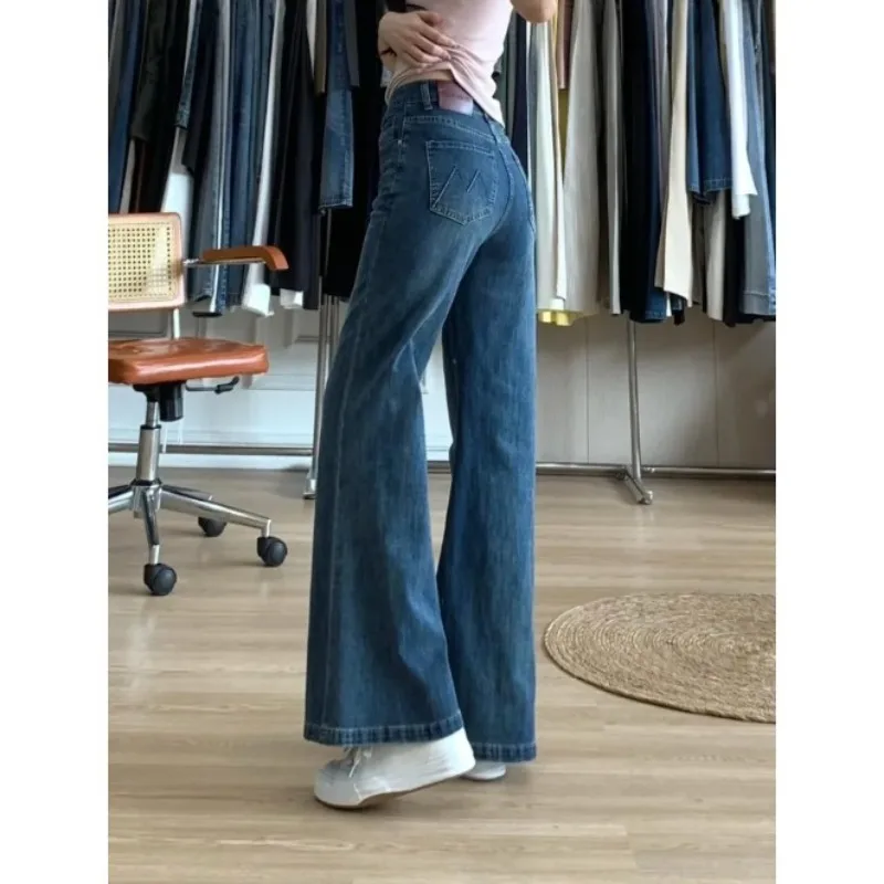 

Джинсы в стиле Харадзюку, женские повседневные брюки в стиле панк, уличные мешковатые брюки полной длины, винтажные эстетические джинсовые брюки Y2K, зима 2023 г.