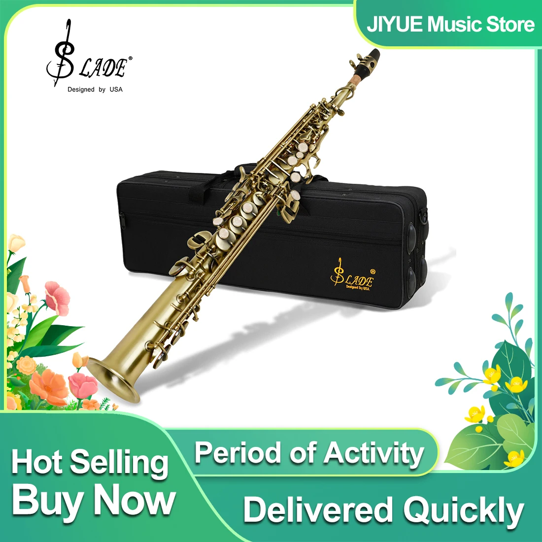 

Саксофон сопрано SLADE Tune B, бронзовый, с белым корпусом, тканевым чехлом, модель Control Instrument, для начинающих, с комплектующими