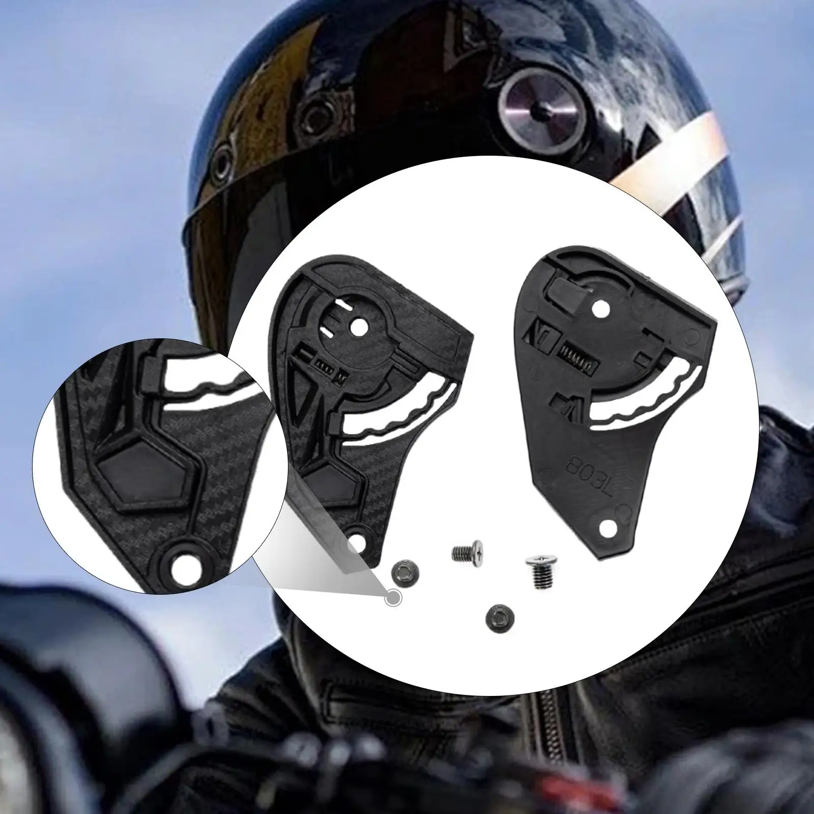 

2Pcs Motorcycle Helmet Visor Base Accessories Directly Replace Easy to Install High Performance for Full Face Helmets