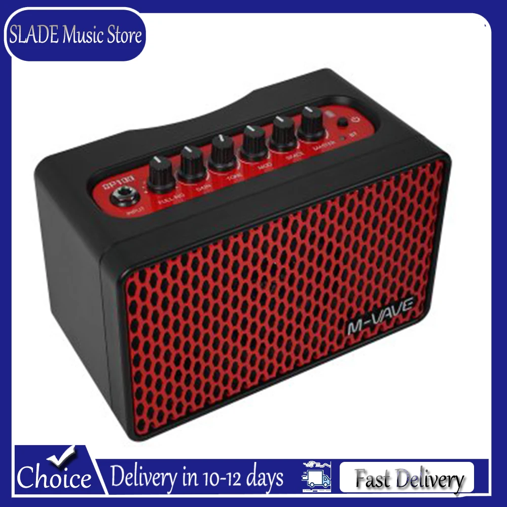 

M-VAVE SP100 Portable Electric Guitar Bass Amplifier Amp Wireless BT 10W Speaker Rechargeable/8H Working/OTG Recording