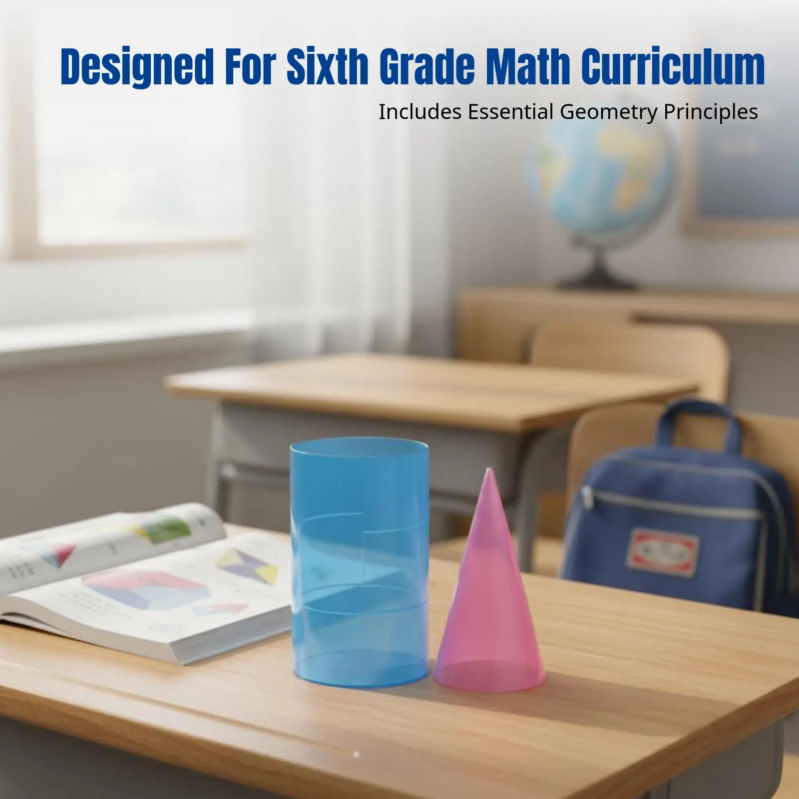 Geometry Cylinder Teaching Aid, Cone Demonstrator, Volume and Surface Area Model, Classroom Tool