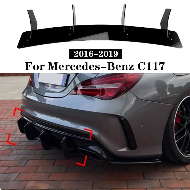 

Car Rear Bumper Lower Diffuser Lip Body Kit Side Splitters Spoiler For Mercedes Benz CLA Series C117 CLA45 AMG Line 2016-2019