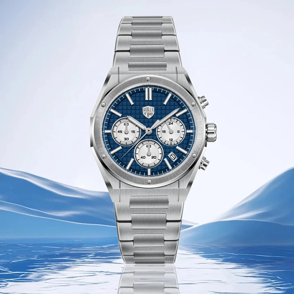 

Men's watches 2025 new Rollstimi luxury retro Quartz watches men's Sapphire Crystal vk63 movement stainless steel men's watches