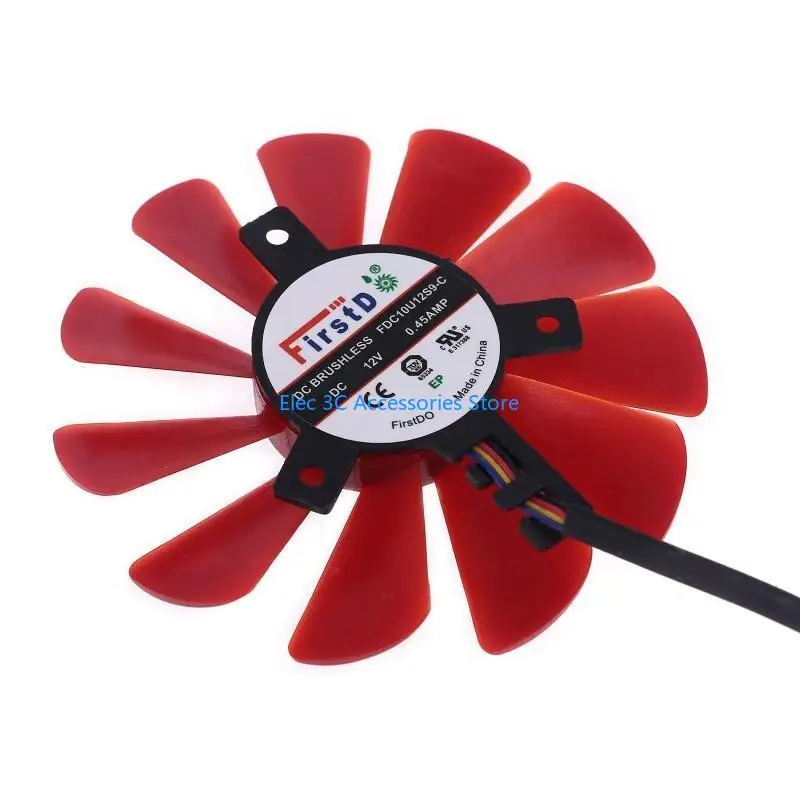 Y51A 2pcs 85mm RX-570-RS RX-580-RS FD10U12S9-C Fan for XFX RX470 RX570 RX580 Video Graphics Card Cooling Replacement