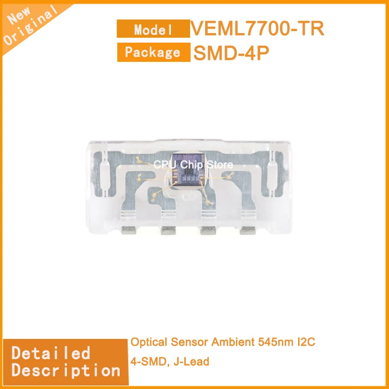 5Pcs/Lot New Original   VEML7700-TR  VEML7700-TT  Optical Sensor Ambient 545nm I2C 4-SMD, J-Lead