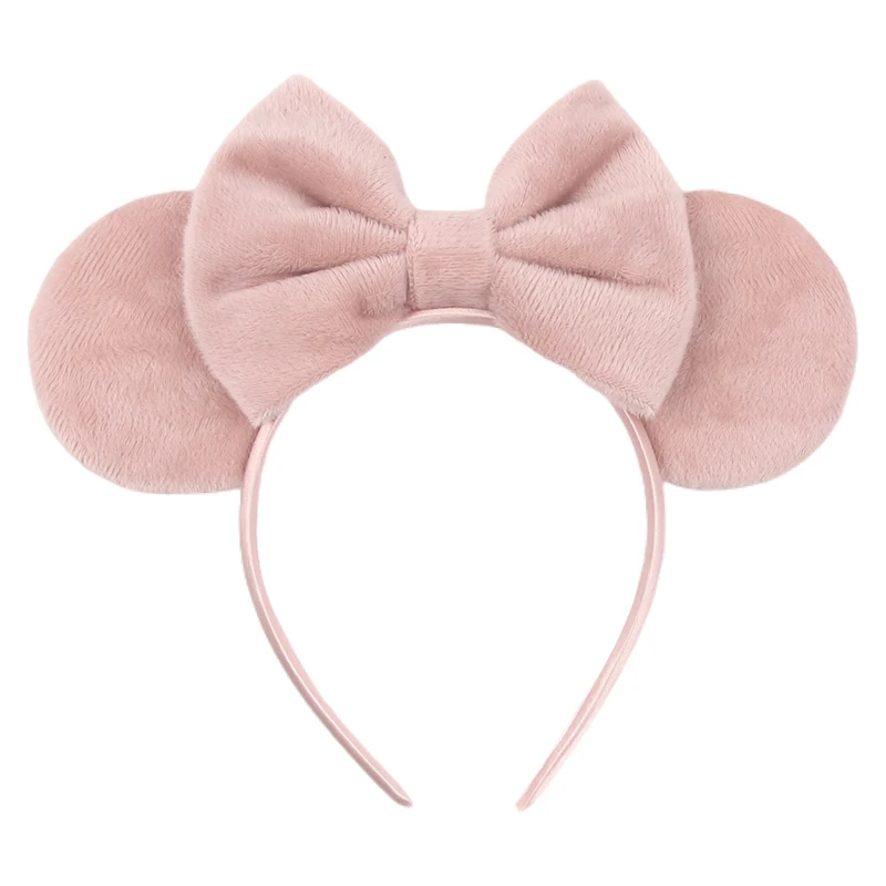 1pc Cute Mouse Ears Headband Women 5‘’ Velvet Bow Hairband For Girls Festival Party Cosplay DIY Hair Accessories Gift image 3