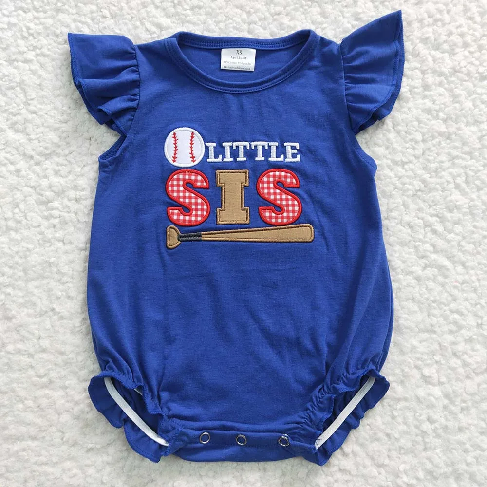Wholesale Newborn Embroidery Baseball Romper  Jumpsuit Toddler Kid Children Summer Ball Game Matching Baby Boy Girl One-piece
