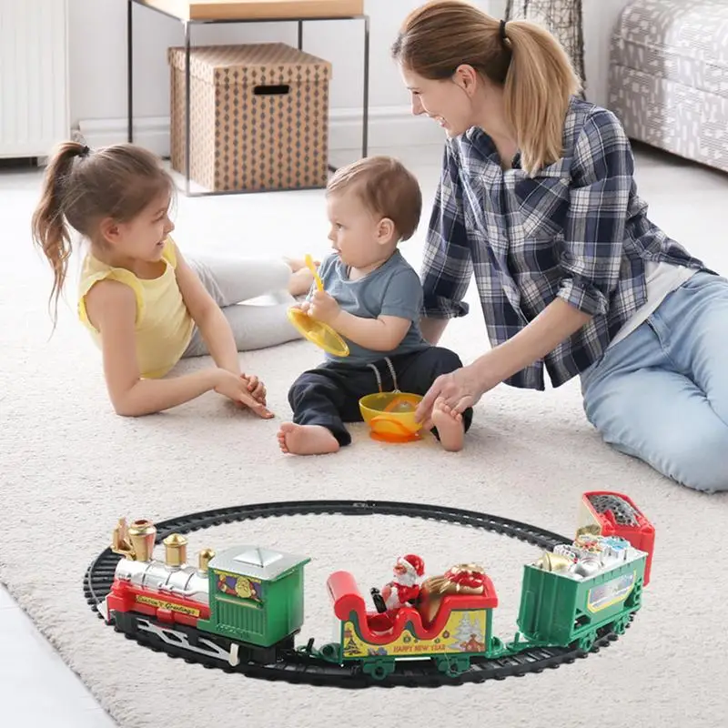 

Christmas Electric Trains Set Locomotive Train Toy Under The Tree Track Set With Railway Tracks Festive Train Delight For Child