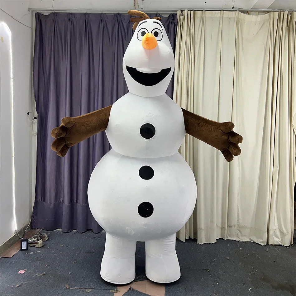 Inflatable Snowman Olaf Mascot Costume Colorful Adult Men Women Advertising Christmas Wedding Walkable Animal Cloth No Battery