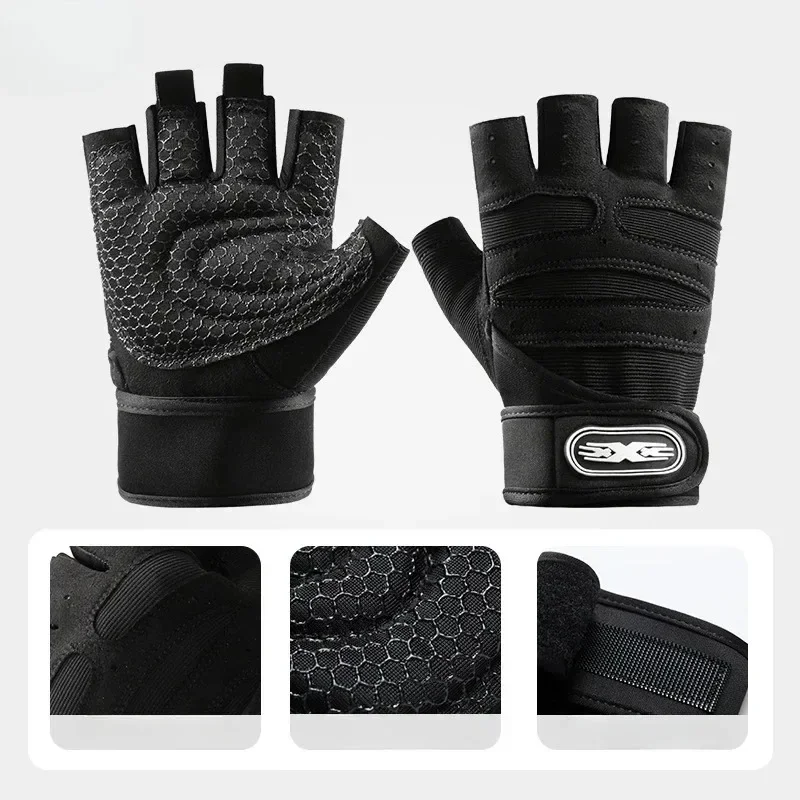 Outdoor Sport Gloves for Men Women Wrist Guard Fitness Gym Cycling Hiking Boxing Exercise Training Workout Long Wrist Fingerless