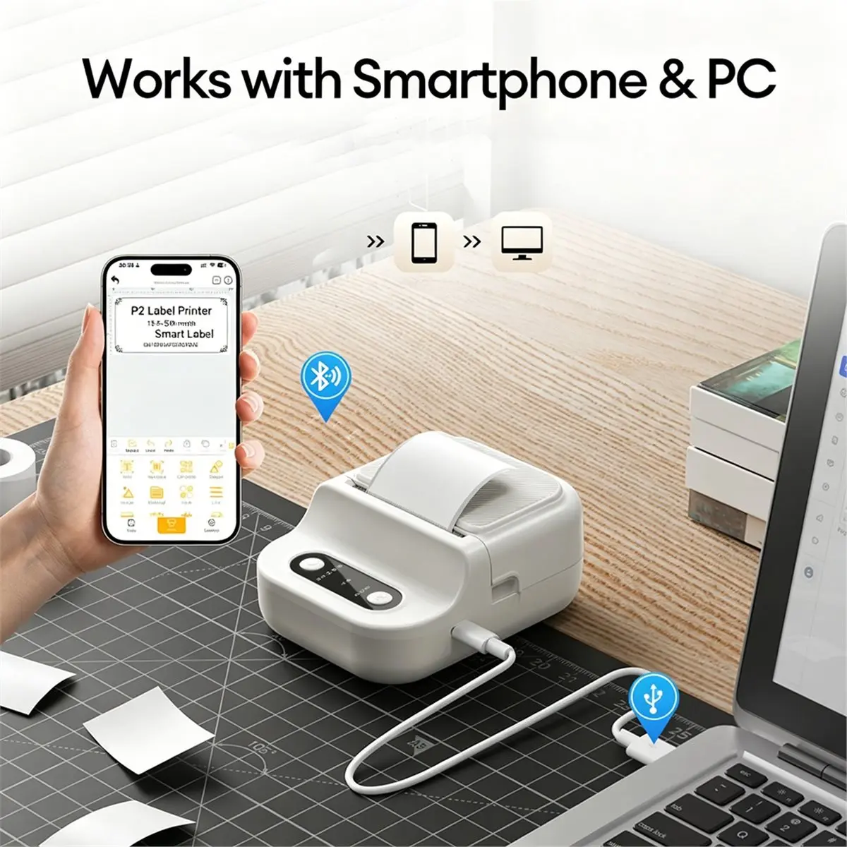 (A99Z] Portable Label Printer, Mini Bluetooth Thermal Barcode Printer, Thermal Barcode Printer for Takeout Receipts.
