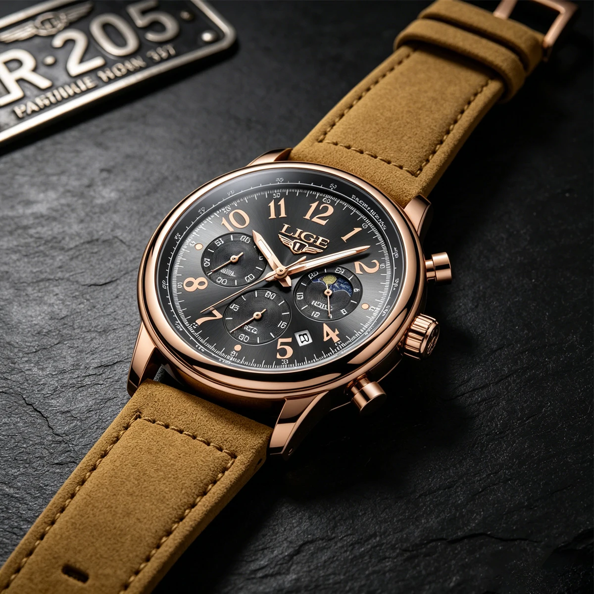 LIGE 2026 Luxury Sports Men Watch Waterproof Luminous Chronograph Nylon Leather Date Man Wristwatch Quartz Men's Watches