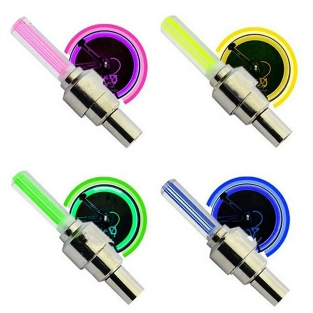

2pcs Tire Lights LED Wheel Spokes Glow Bike Valve Caps for Mountain Bicycle Night Ride Cycling Light Accessories