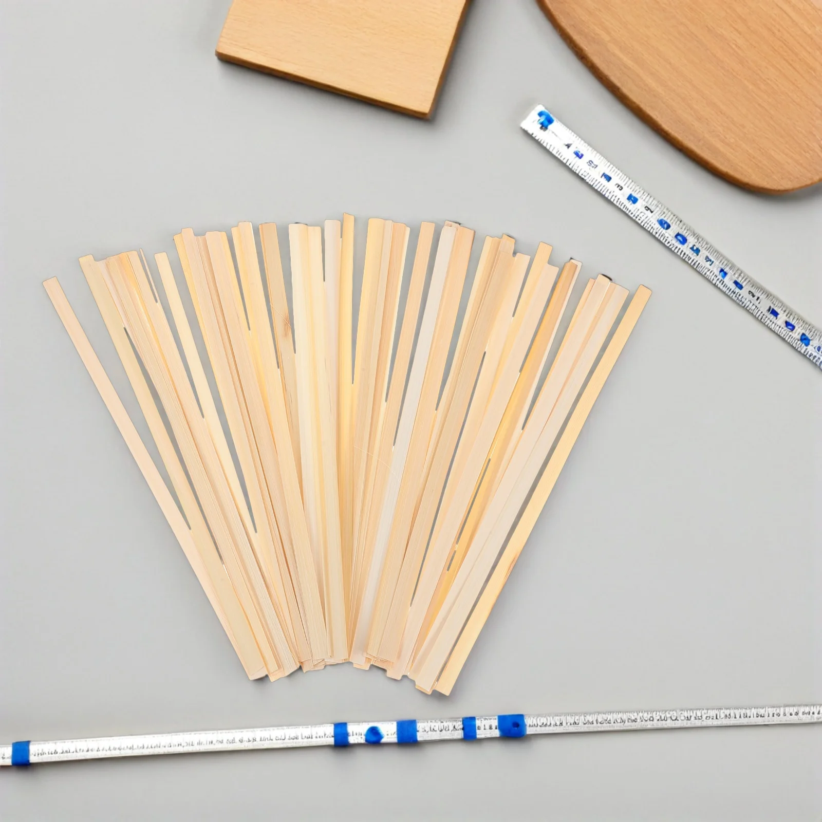 

50pcs Bamboo Weaving Material 30Cmx1.2Cm Flat Bamboo Sticks For Diy Hand Fans Basket Making Craft Supplies Kit Lamp Flower