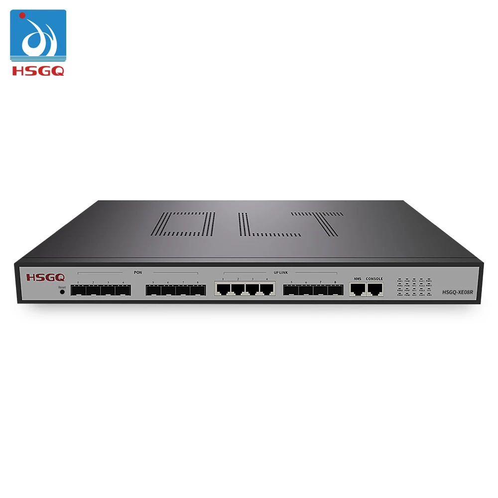 HSGQ-XE08R Triple Play 10G EPON OLT 8 port 1U for FTTH Solution compatible with huawei zte ONU