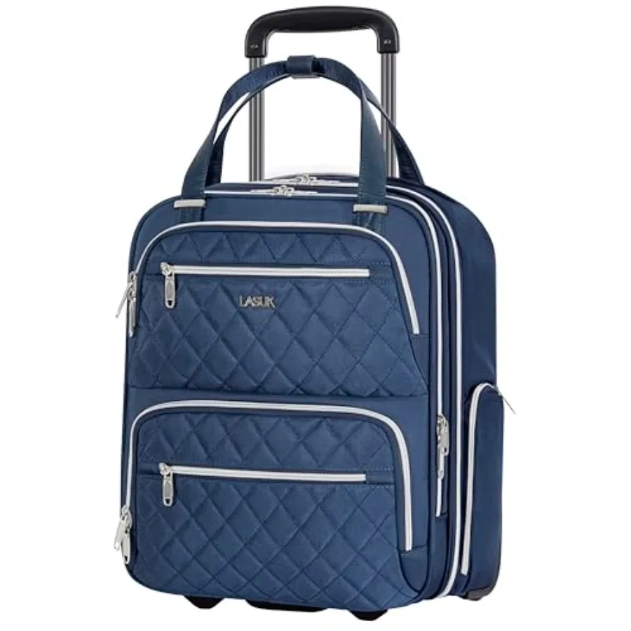 

Underseat Carry On Luggage with Wheels, 17 inch Lightweight Overnight Soft Sided Personal Luggage Bag Carry-On Suitcase for Sho
