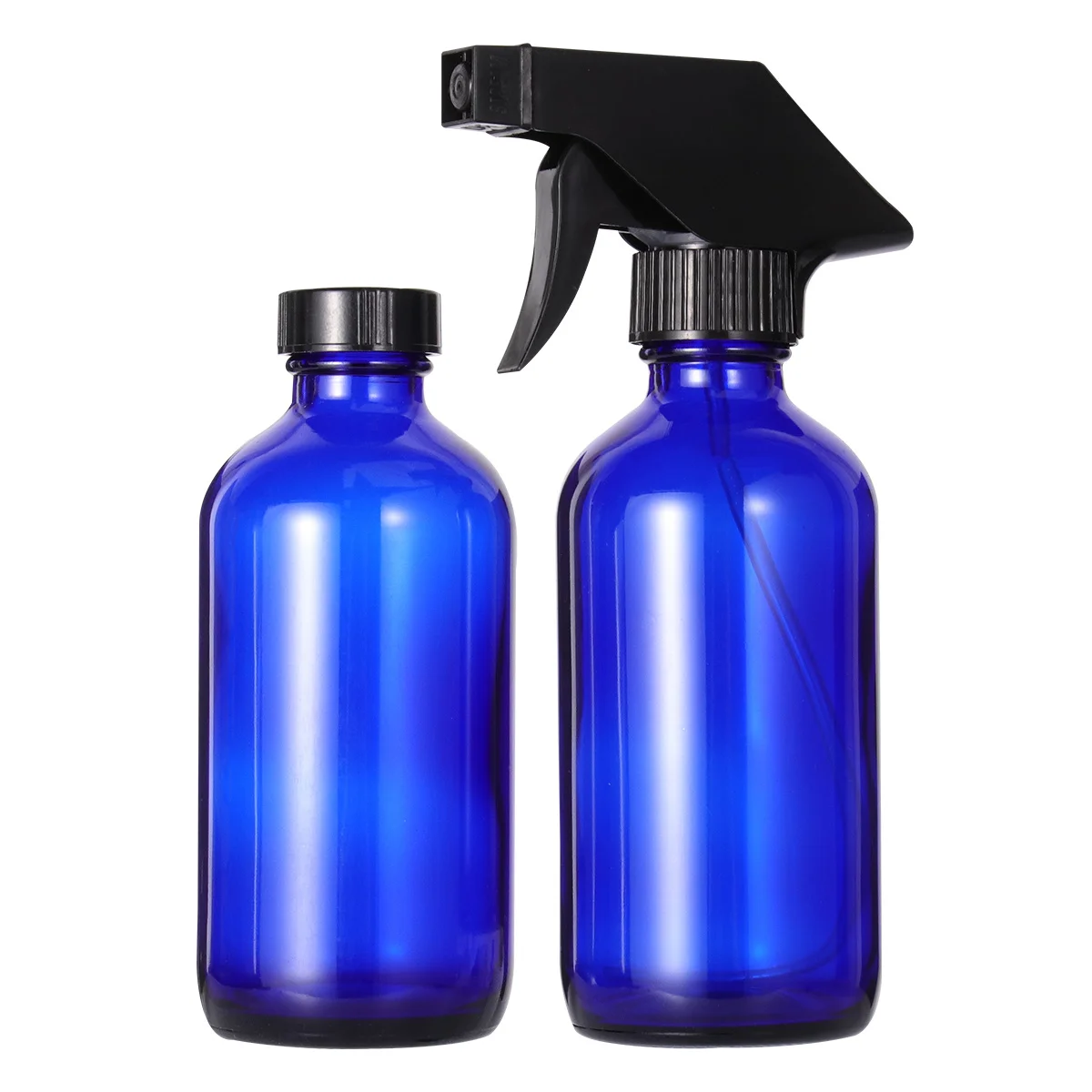 

1Set Spray Bottles Glass Blue Refillable 4 Pieces 250ml Caps Portable Lightweight Travel Subpackaging Bottle Refillable Bottle