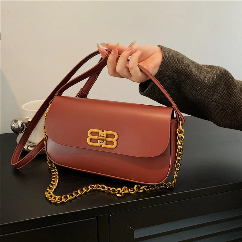 

2025 Premium Faux Leather Quilted Bag - Chain Square Crossbody, Chic Minimalist Shoulder Purse, Luxury & Trendy