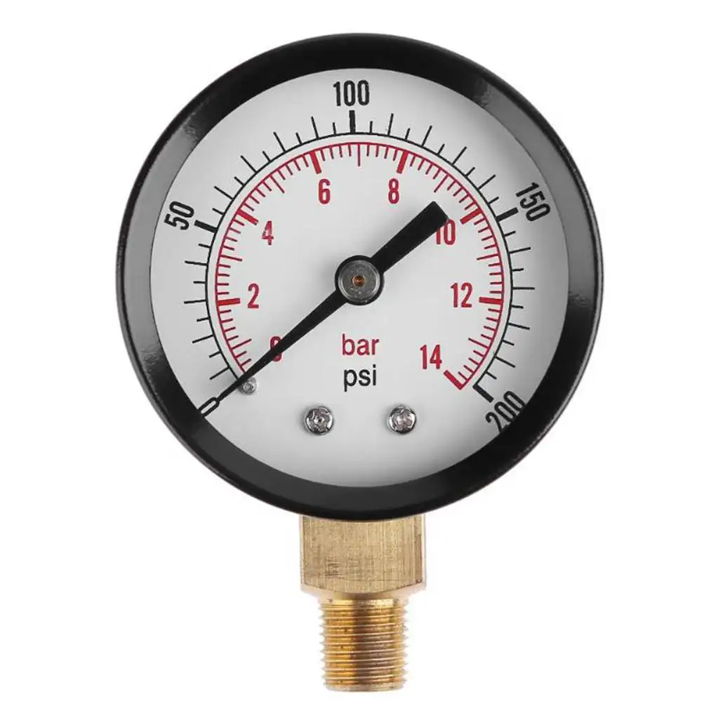 

1/8inch NPT Side Mount 0-200psi 0-14bar Pressure Gauge Dial Air Compressor Meter Hydraulic Pressure Tester Gauge