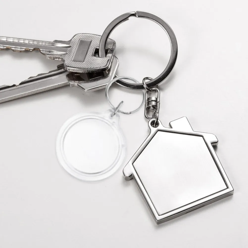 80Pcs Clear Acrylic Photo Frame Keychain Round 36Mm X36mm Snap-in Picture Holder Portable Gift Acrylic Photo Keychain