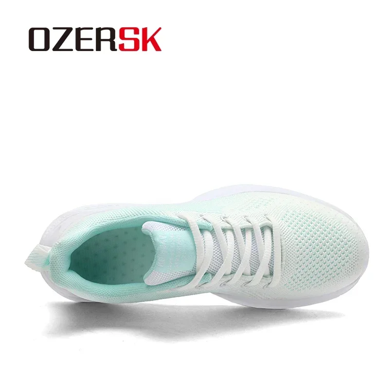 OZERSK New Woman Fashion Sneakers Comfortable Knit Shoes Breathable Female Sneakers Lightweight Casual Womens Shoes