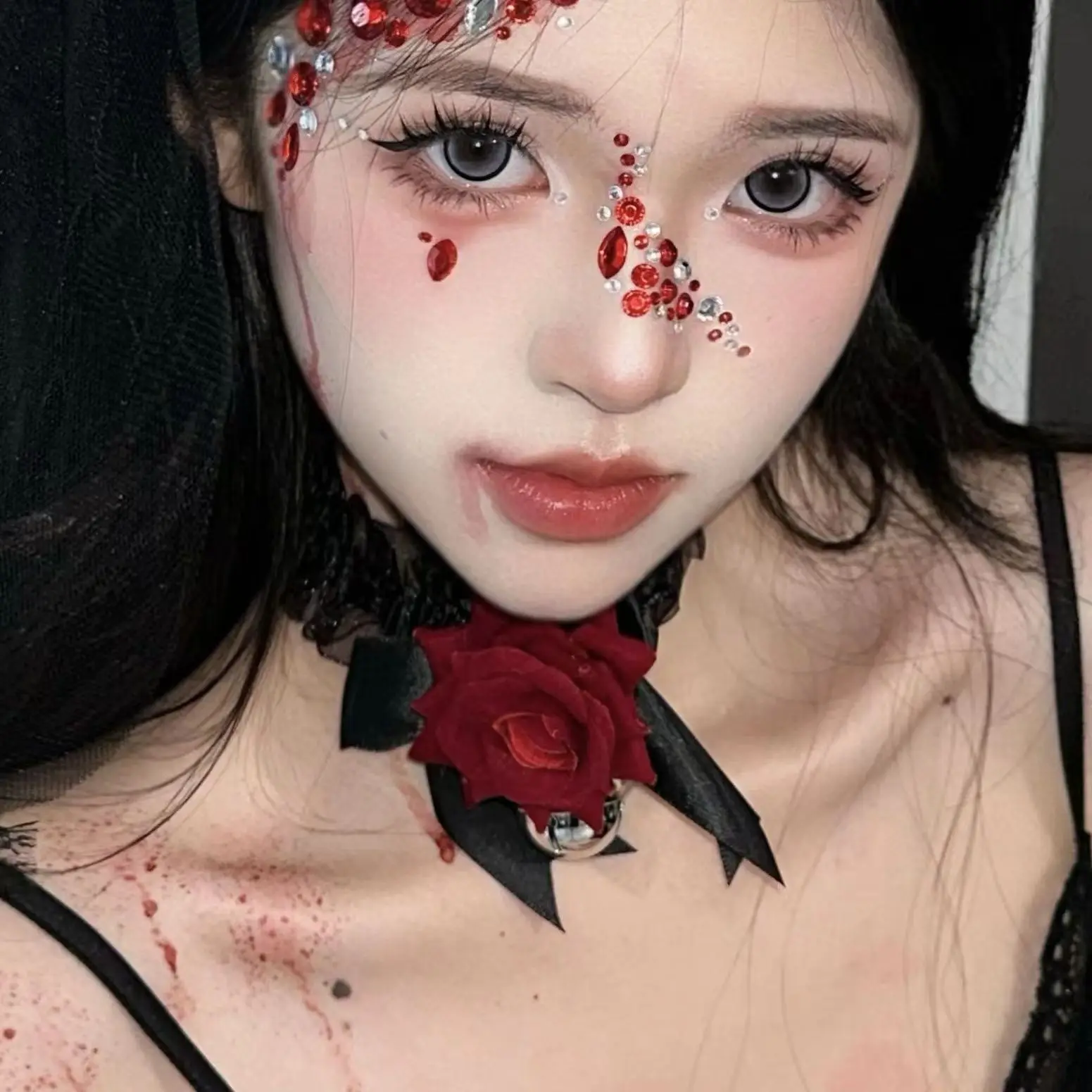 Lolita Anime Lace Eye Patch Cross Gothic Comfortable Eyewear ,Headdress ,Necklace Halloween Cosplay Party Accessories