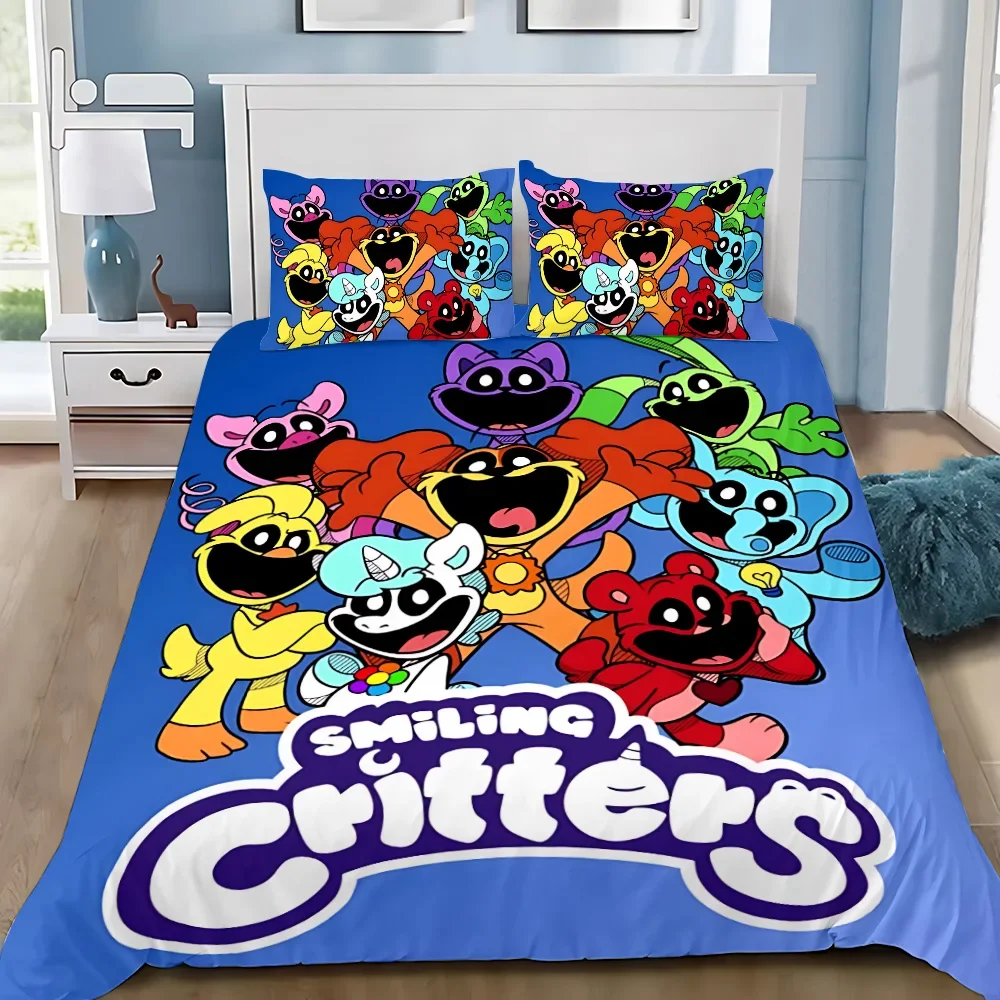 Duvet Cover Amine HOT Smiling Critters Pillowcase Bedding Set Boy Girl Bedroom Decoration Children Gift Single Double Large Size