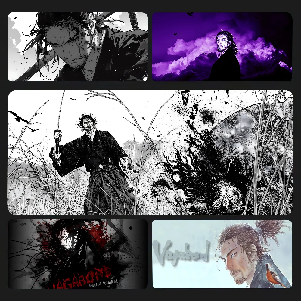 

Comic Vagabond Miyamoto Musashi Mousepad Mouse Mat Desk Mat With Pad Gaming Accessories Prime Gaming XXL Keyboard Pad Padding M