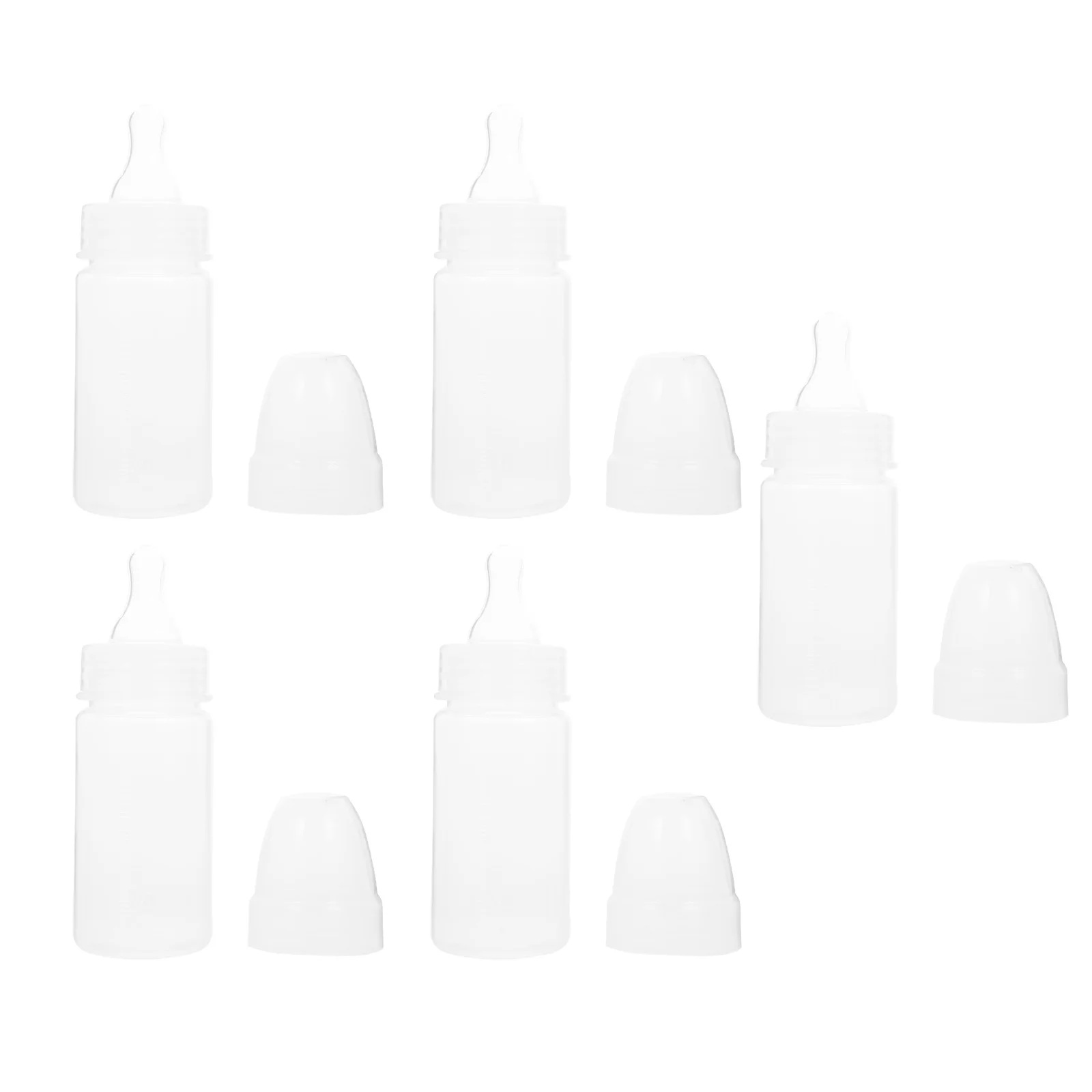 5 Pcs Disposable Feeding Bottle Supple Teat Milk Powder Bottles Once-off Baby Clear Scale Pacifier