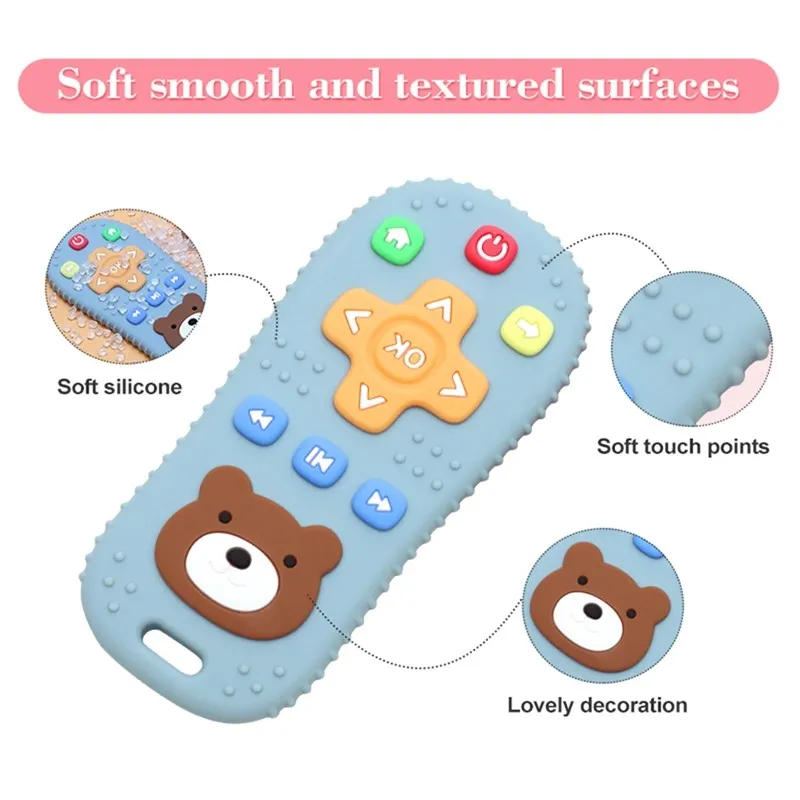 1Pc Animal Silicone Baby Teething Toy Teethers for Babies 6-12 Months Remote Control Shape Teething Toy Boys Girls Baby Chew Toy