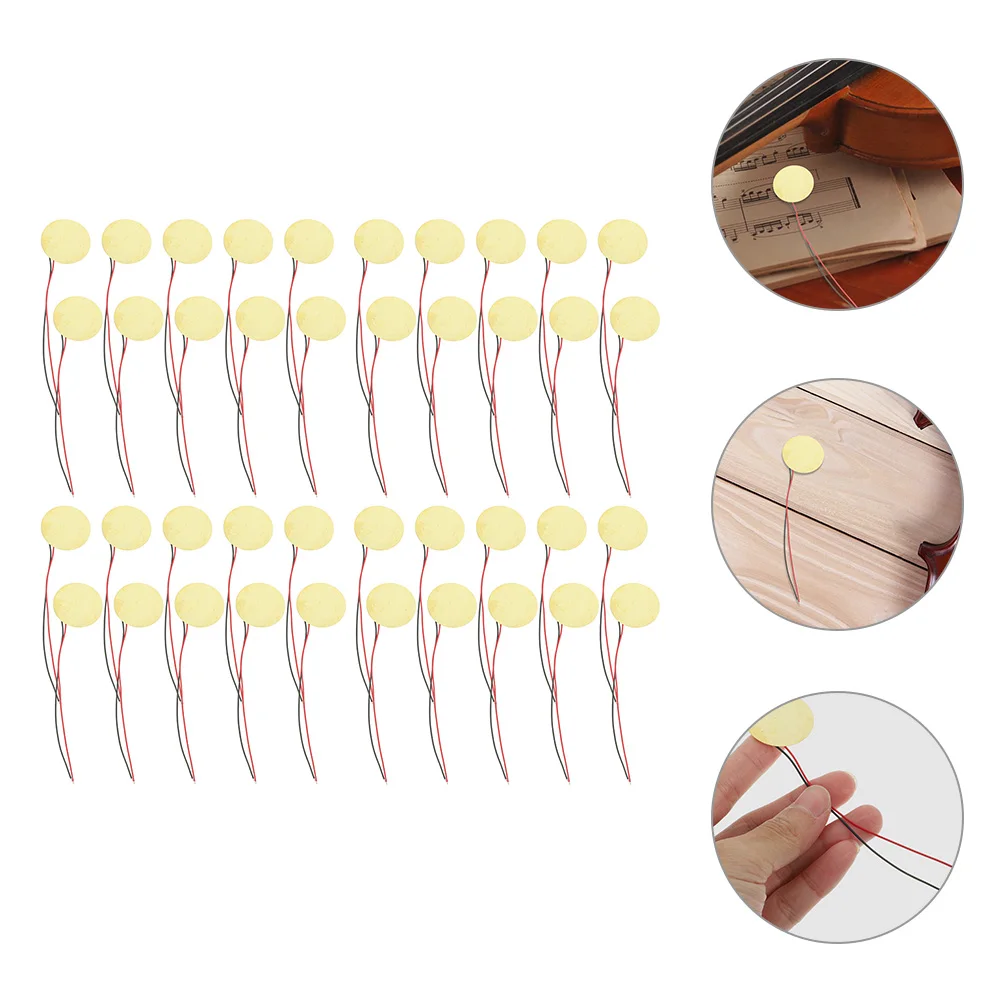 

40pcs Piezo Discs Guitar Trigger Drum Discs Instrument Accessories Acoustic Guitar Piezo Element Durable Conductive