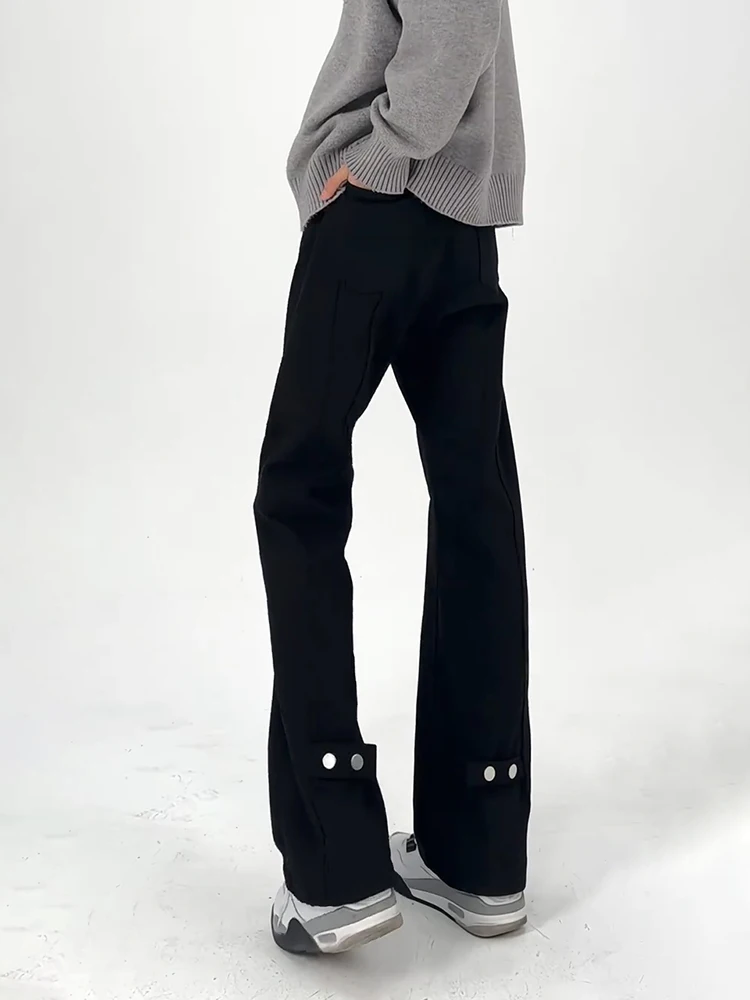 

Men's Workwear Style Fleece Lined Straight Leg Jeans Button Detail High Street Vibe Autumn Winter Denim Pants Cotton Polyeste...