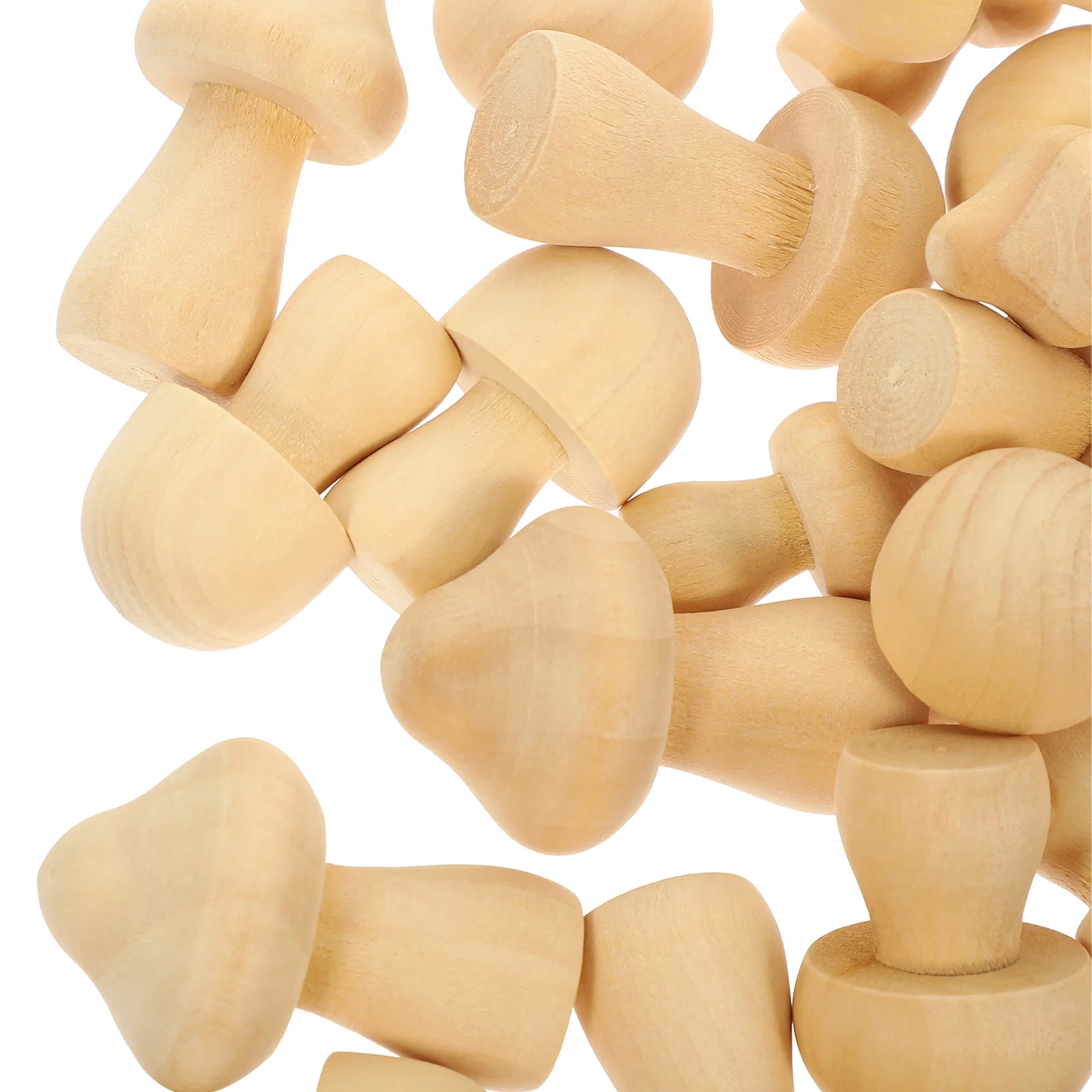 

30pcs Wooden Mushroom Model Unfinished Props Craft Projects Kids Toys Safe Durable Practical Sewing Accessories