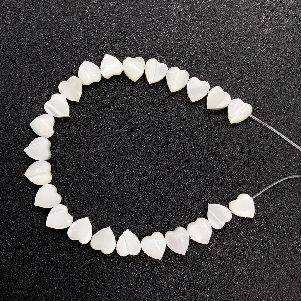 

6x7mm Natural Pearl Oyster Heart Shape Beads White Seawater Shell Loose Bead DIY Bracelet Necklace Jewelry Accessory 1strand