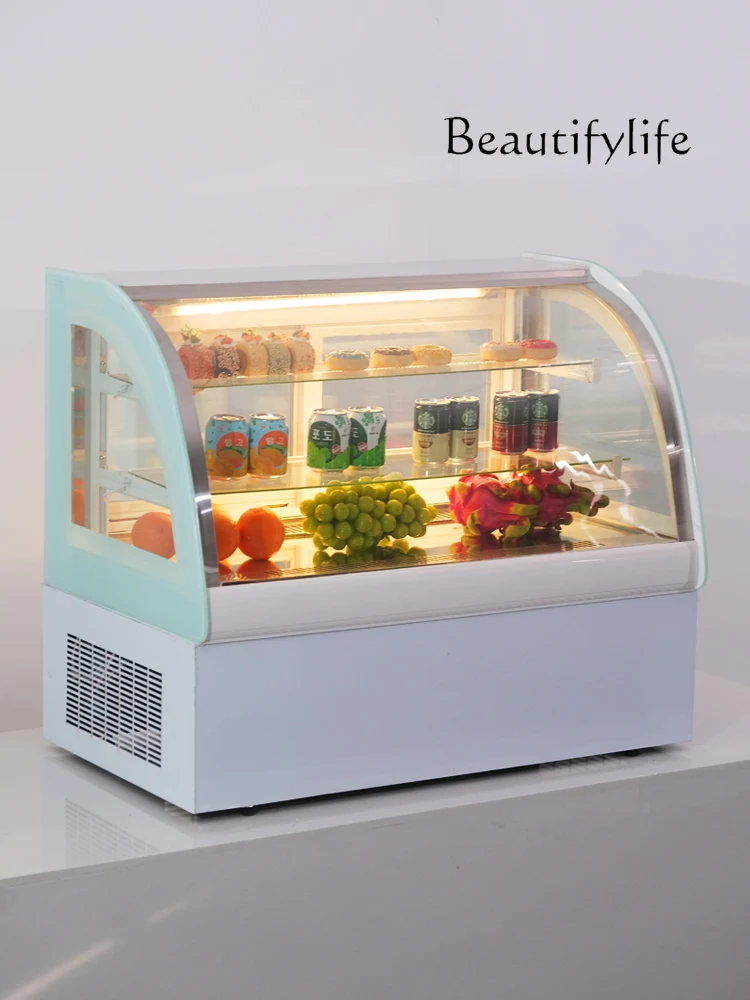 Cake display cabinet Desktop cooked food refrigerator Commercial fruit air-cooled fresh-keeping stall desktop cabinet