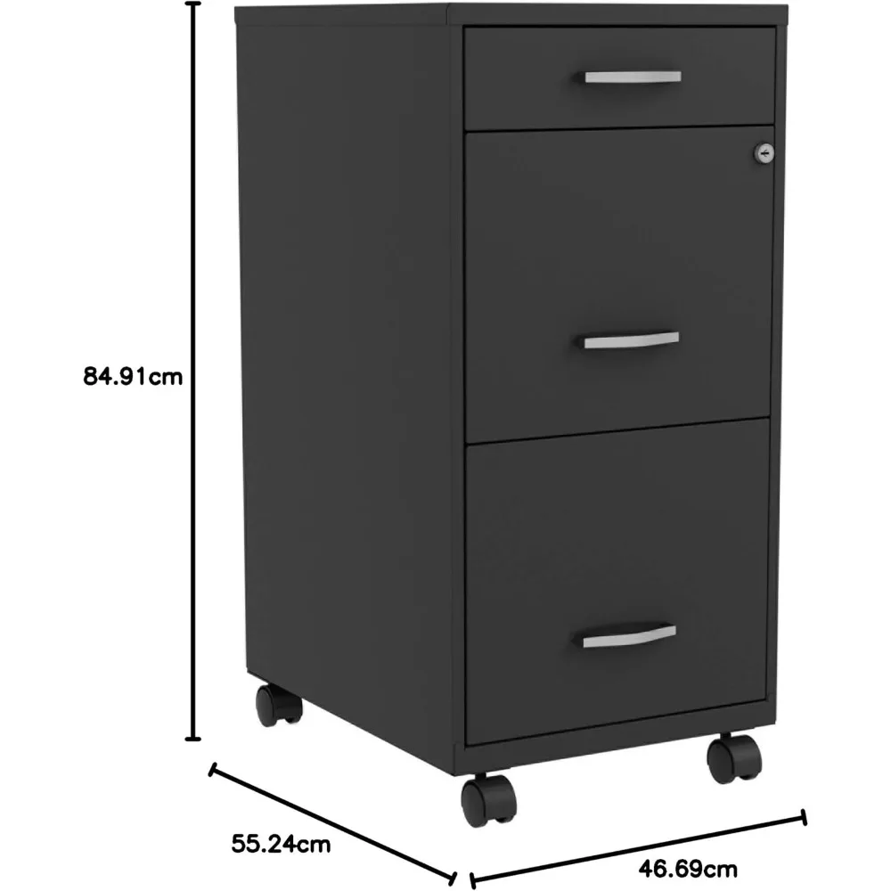 Lys SOHO box/file/ File 3-DRAWER ตู้เก็บเอกสารมือถือสีดำ14.3 "x 18" x 29.5"