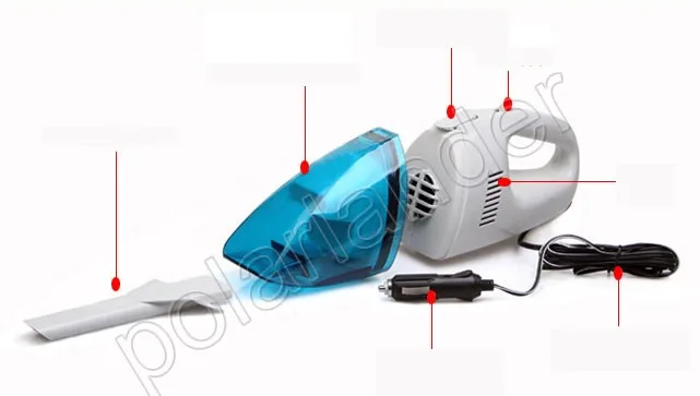 12V 60W Car Vacuum Cleaner  Portable Cleaner Wet & Dry Handheld Portable Mini  Portable Cleaner Accessories