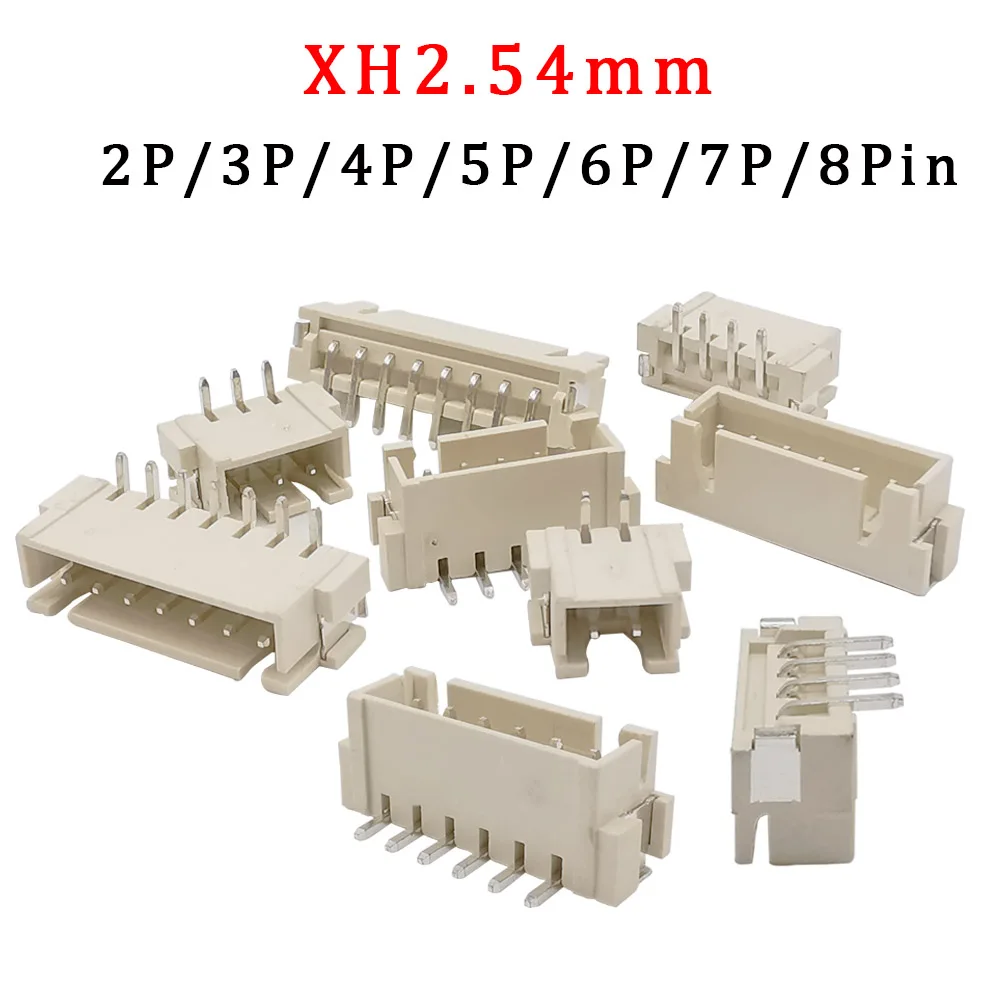 

50Pcs/Lot XH2.54mm Spacing MALE Pin Header SMD Connector 2.54mm Pitch 2P/3P/4P/5P/6P/7P/8Pin Vertical Right Angle Socket Adapter