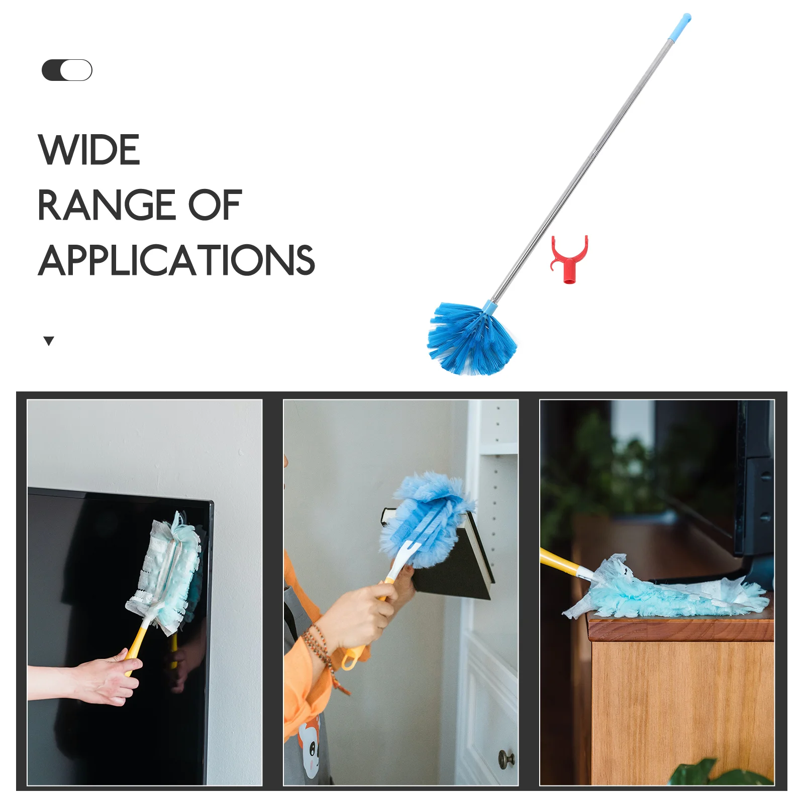 Telescopic Dust Brush Spiderweb Duster with Pole Cobweb Extension Extender Cleaning Cleanser