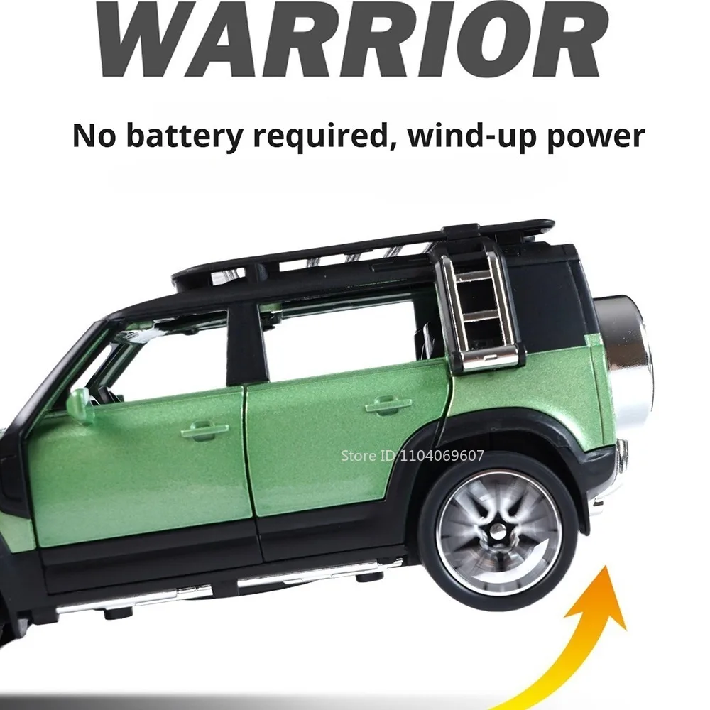 1:32 Land Defender Range Rover Model Speelgoedauto Legering Diecast Geluid Licht Deur Geopend Trek Simulatie Terreinwagen voor Kid